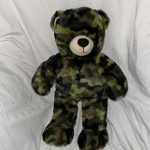Camouflage Build A Bear Plush Teddy Bear Green Camo 17" Stuffed Animal Military